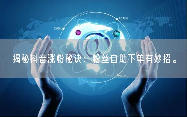 揭秘抖音涨粉秘诀：粉丝自助下单有妙招。