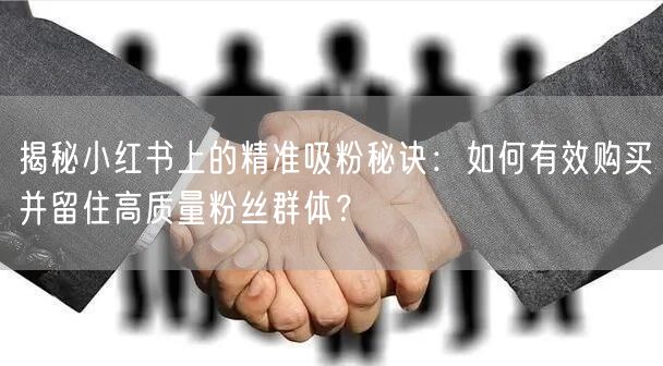 揭秘小红书上的精准吸粉秘诀：如何有效购买并留住高质量粉丝群体？