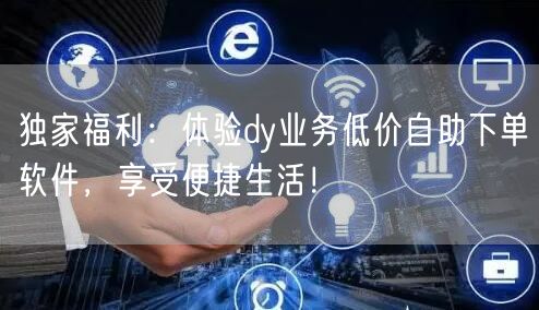 独家福利：体验dy业务低价自助下单软件，享受便捷生活！