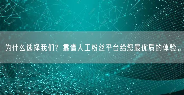 为什么选择我们？靠谱人工粉丝平台给您最优质的体验。