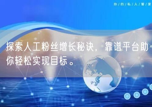 探索人工粉丝增长秘诀，靠谱平台助你轻松实现目标。