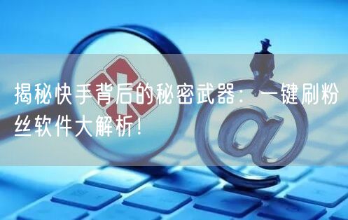揭秘快手背后的秘密武器：一键刷粉丝软件大解析！