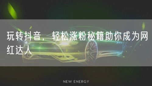玩转抖音，轻松涨粉秘籍助你成为网红达人
