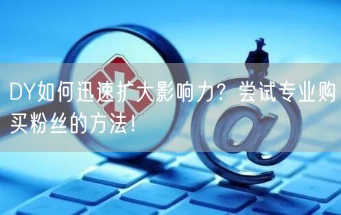 DY如何迅速扩大影响力？尝试专业购买粉丝的方法！