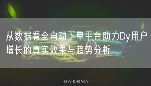 从数据看全自动下单平台助力Dy用户增长的真实效果与趋势分析