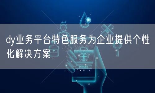 dy业务平台特色服务为企业提供个性化解决方案