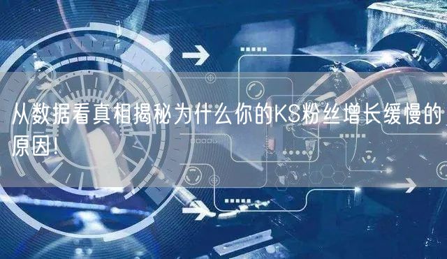 从数据看真相揭秘为什么你的KS粉丝增长缓慢的原因！