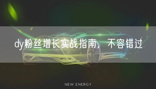 dy粉丝增长实战指南，不容错过