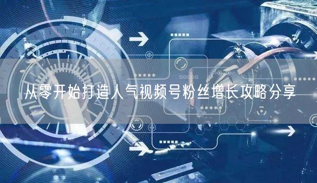 从零开始打造人气视频号粉丝增长攻略分享