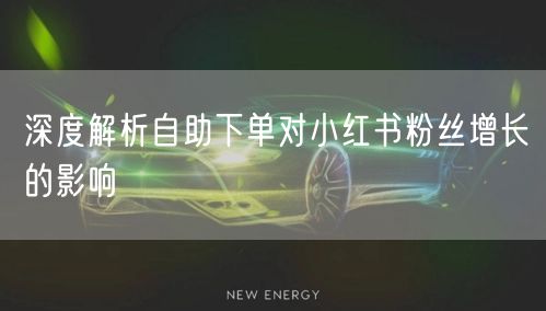 深度解析自助下单对小红书粉丝增长的影响