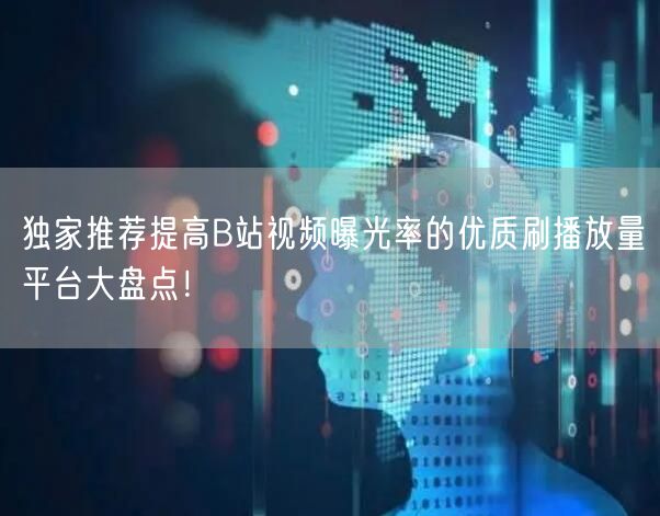 独家推荐提高B站视频曝光率的优质刷播放量平台大盘点！