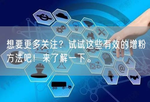 想要更多关注？试试这些有效的增粉方法吧！来了解一下。