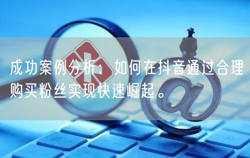 成功案例分析：如何在抖音通过合理购买粉丝实现快速崛起。