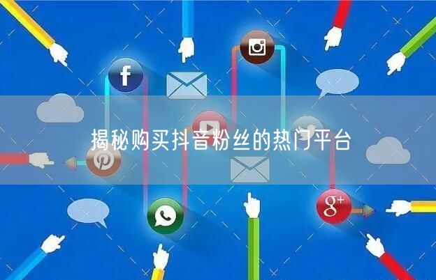 揭秘购买抖音粉丝的热门平台