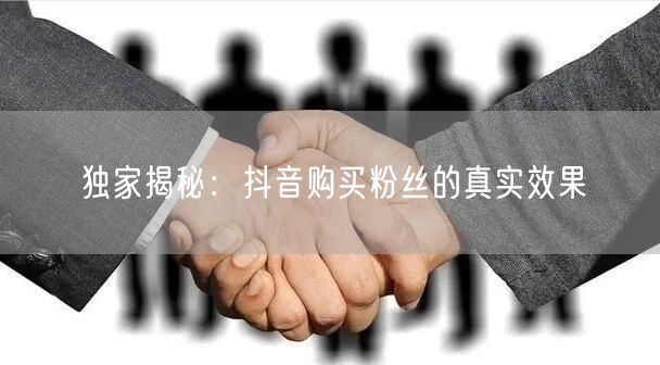 独家揭秘：抖音购买粉丝的真实效果