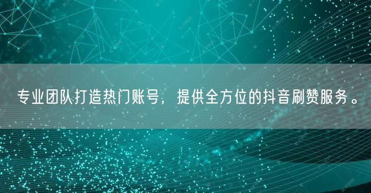 专业团队打造热门账号，提供全方位的抖音刷赞服务。