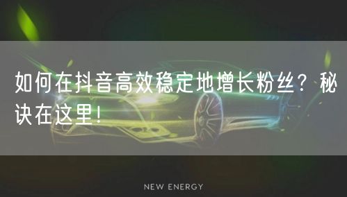 如何在抖音高效稳定地增长粉丝？秘诀在这里！