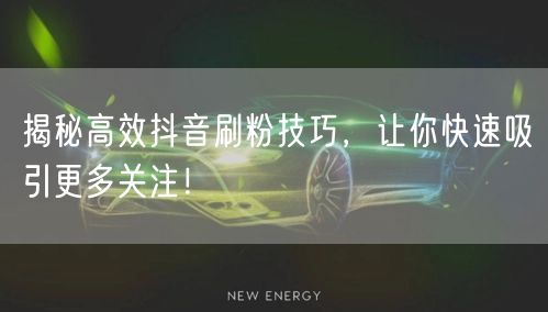 揭秘高效抖音刷粉技巧，让你快速吸引更多关注！