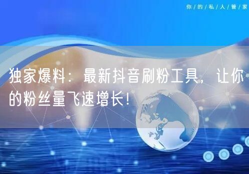 独家爆料：最新抖音刷粉工具，让你的粉丝量飞速增长！