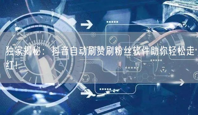 独家揭秘：抖音自动刷赞刷粉丝软件助你轻松走红！