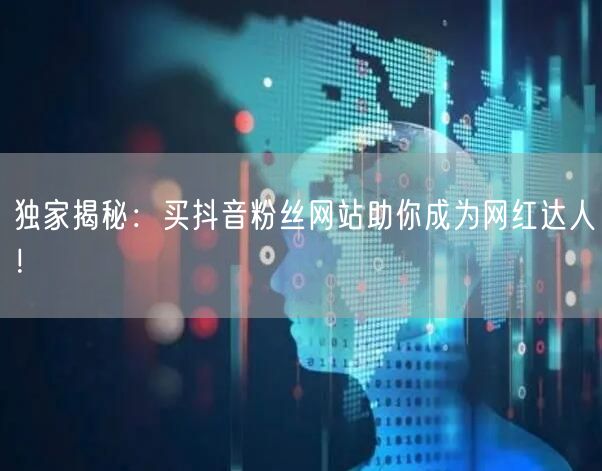 独家揭秘：买抖音粉丝网站助你成为网红达人！