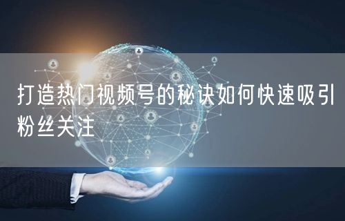 打造热门视频号的秘诀如何快速吸引粉丝关注