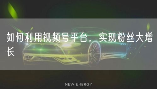 如何利用视频号平台，实现粉丝大增长