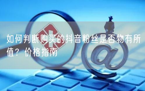 如何判断购买的抖音粉丝是否物有所值？价格指南