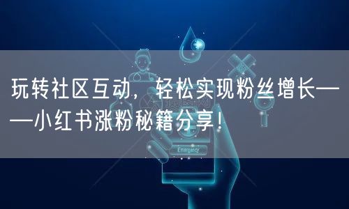 玩转社区互动，轻松实现粉丝增长——小红书涨粉秘籍分享！