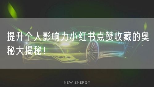 提升个人影响力小红书点赞收藏的奥秘大揭秘！