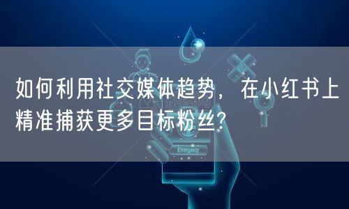 如何利用社交媒体趋势，在小红书上精准捕获更多目标粉丝?