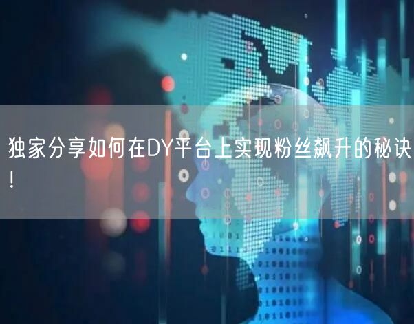 独家分享如何在DY平台上实现粉丝飙升的秘诀！