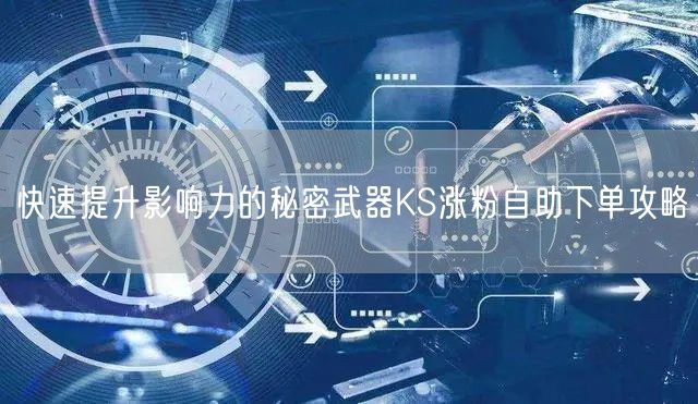 快速提升影响力的秘密武器KS涨粉自助下单攻略