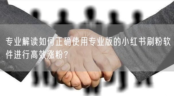 专业解读如何正确使用专业版的小红书刷粉软件进行高效涨粉？