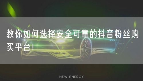 教你如何选择安全可靠的抖音粉丝购买平台！