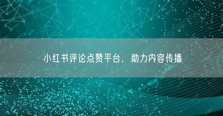 小红书评论点赞平台，助力内容传播