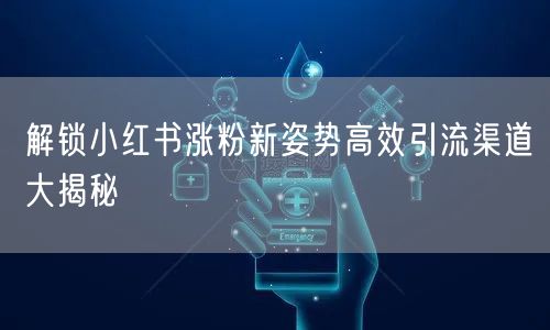 解锁小红书涨粉新姿势高效引流渠道大揭秘