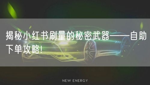 揭秘小红书刷量的秘密武器——自助下单攻略!