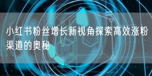 小红书粉丝增长新视角探索高效涨粉渠道的奥秘