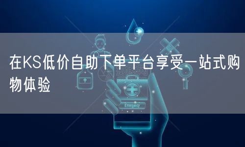 在KS低价自助下单平台享受一站式购物体验