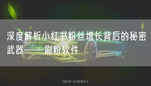 深度解析小红书粉丝增长背后的秘密武器——刷粉软件
