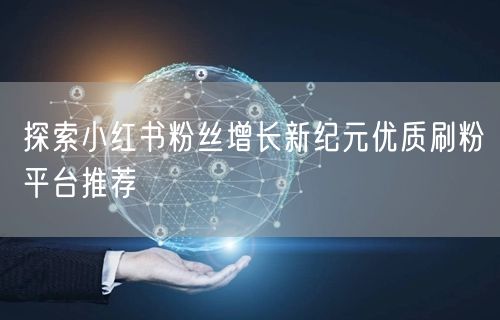 探索小红书粉丝增长新纪元优质刷粉平台推荐