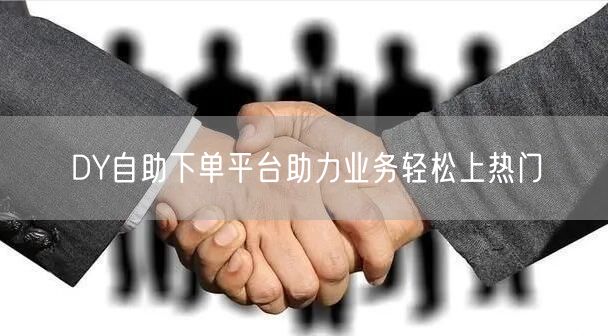 DY自助下单平台助力业务轻松上热门