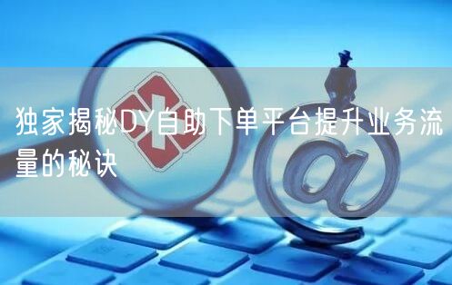 独家揭秘DY自助下单平台提升业务流量的秘诀