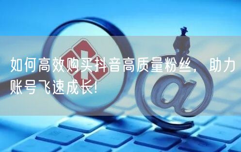 如何高效购买抖音高质量粉丝，助力账号飞速成长!