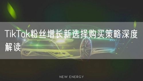 TikTok粉丝增长新选择购买策略深度解读
