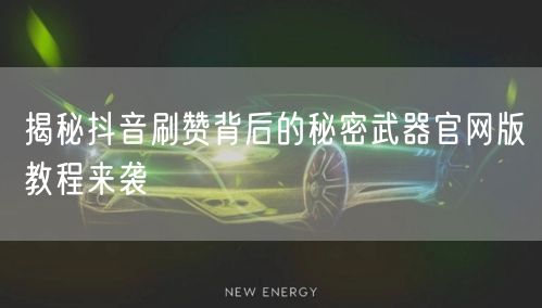 揭秘抖音刷赞背后的秘密武器官网版教程来袭
