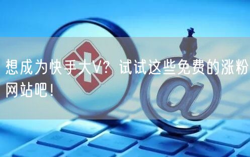 想成为快手大V？试试这些免费的涨粉网站吧！