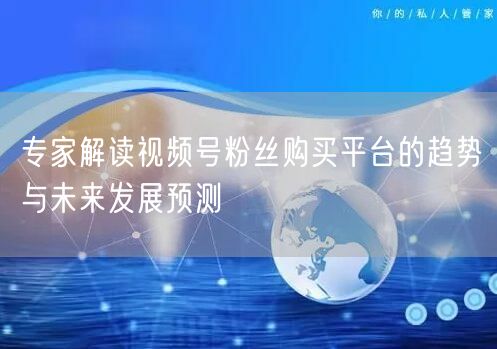 专家解读视频号粉丝购买平台的趋势与未来发展预测