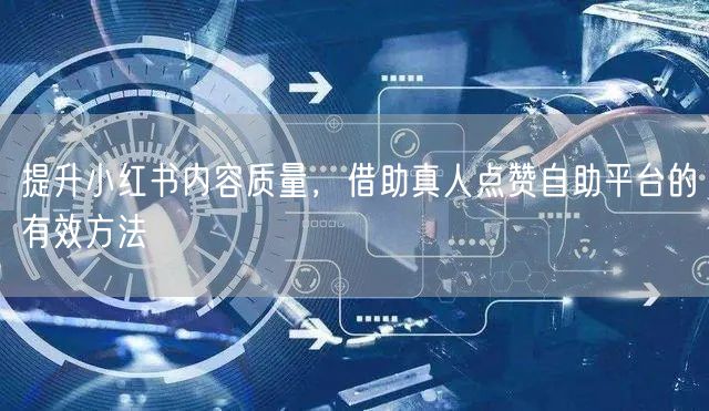 提升小红书内容质量，借助真人点赞自助平台的有效方法